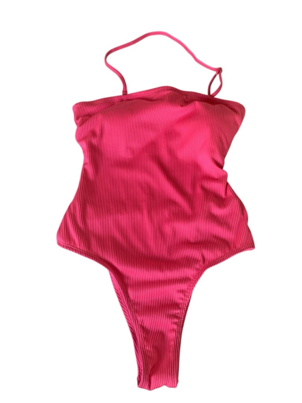 Bright Pink Ribbed One-Piece Swimsuit - Picture 4 of 7